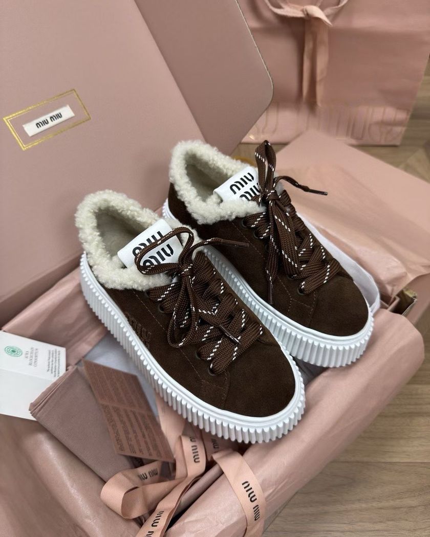 Miu Miu кроссовки утеплённые мехом