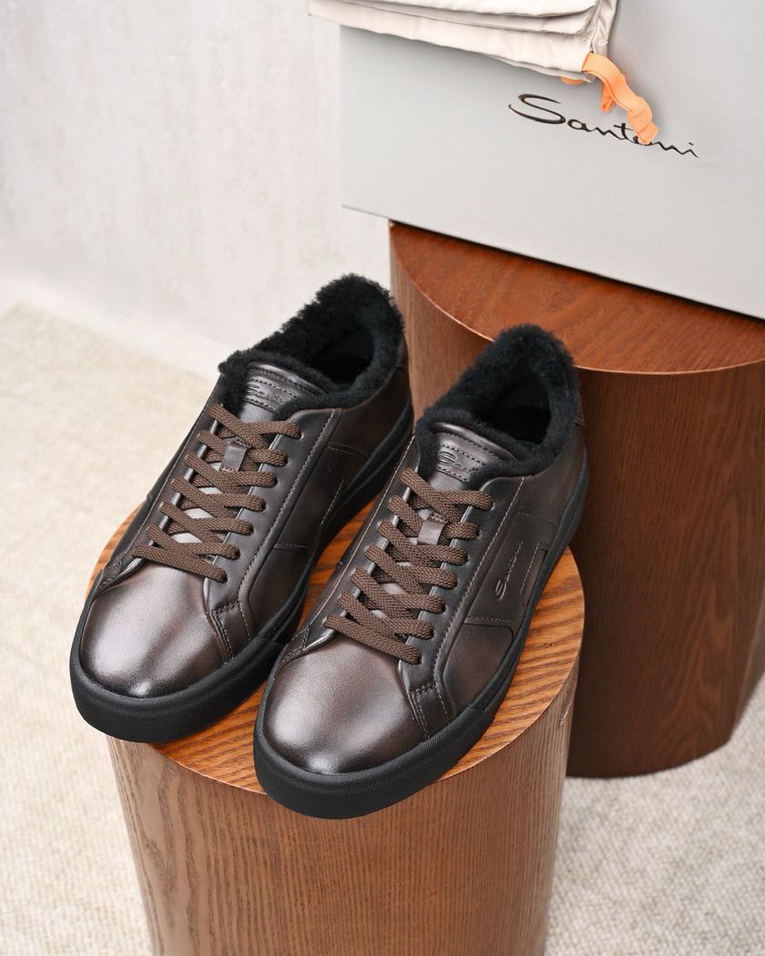 Santoni утеплённые мягким мехом