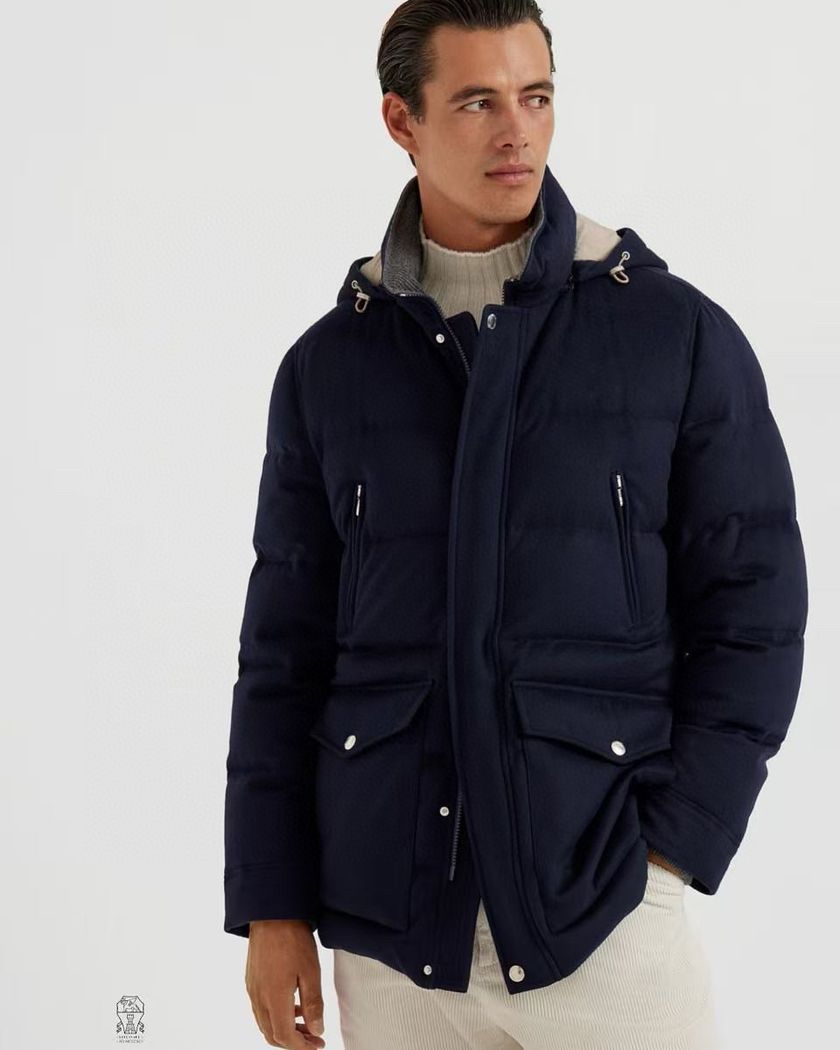 Brunello Cucinelli пуховик из шерсти