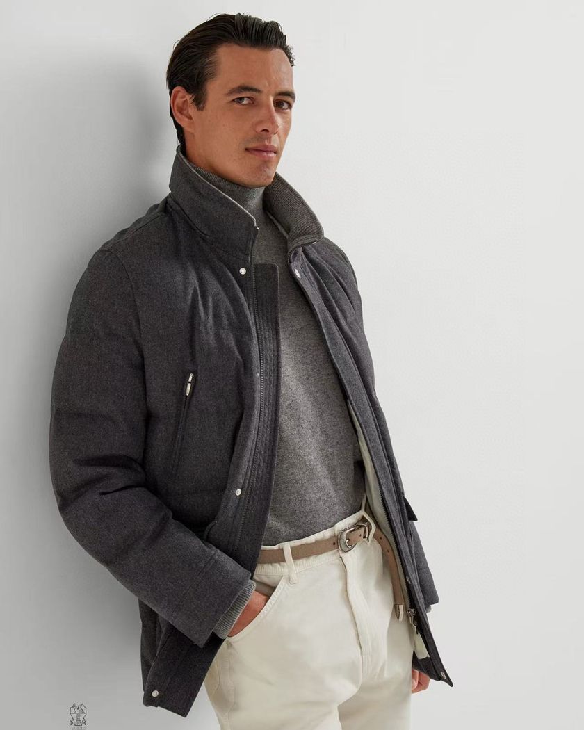 Brunello Cucinelli пуховик из шерсти