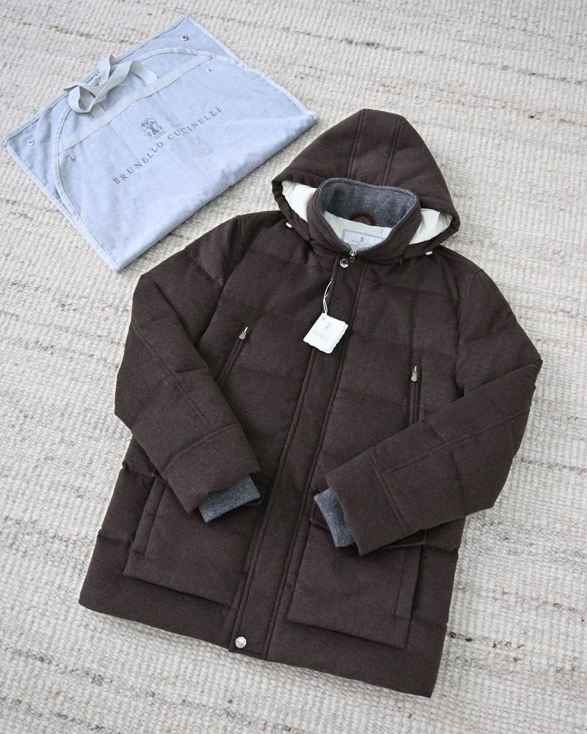 Brunello Cucinelli пуховик из шерсти