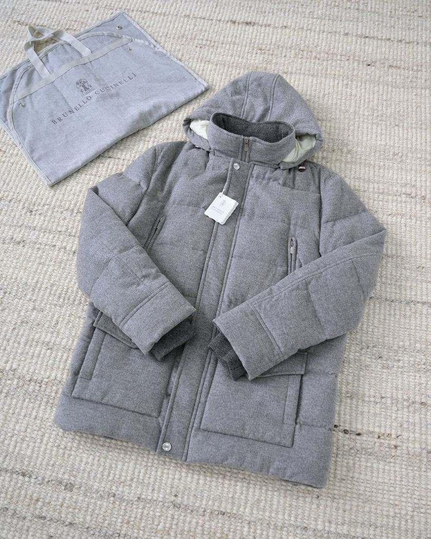 Brunello Cucinelli пуховик из шерсти
