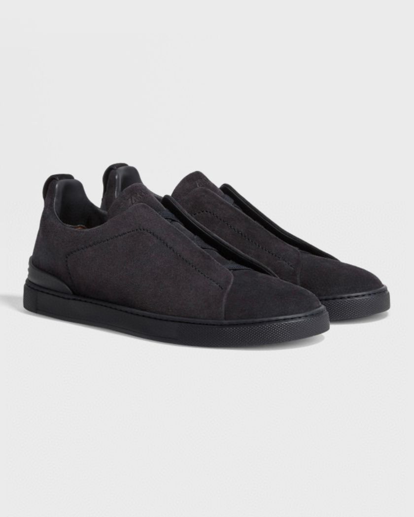 Кеды Zegna Triple Stitch из замши