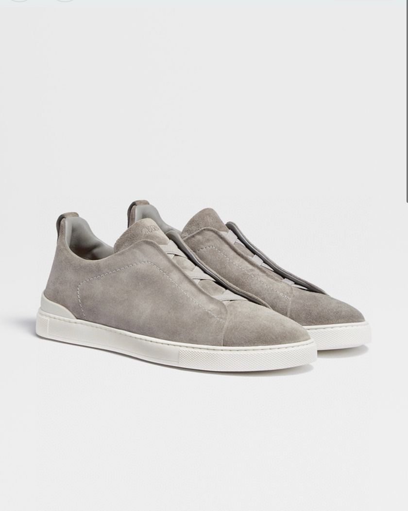 Кеды Zegna Triple Stitch из замши