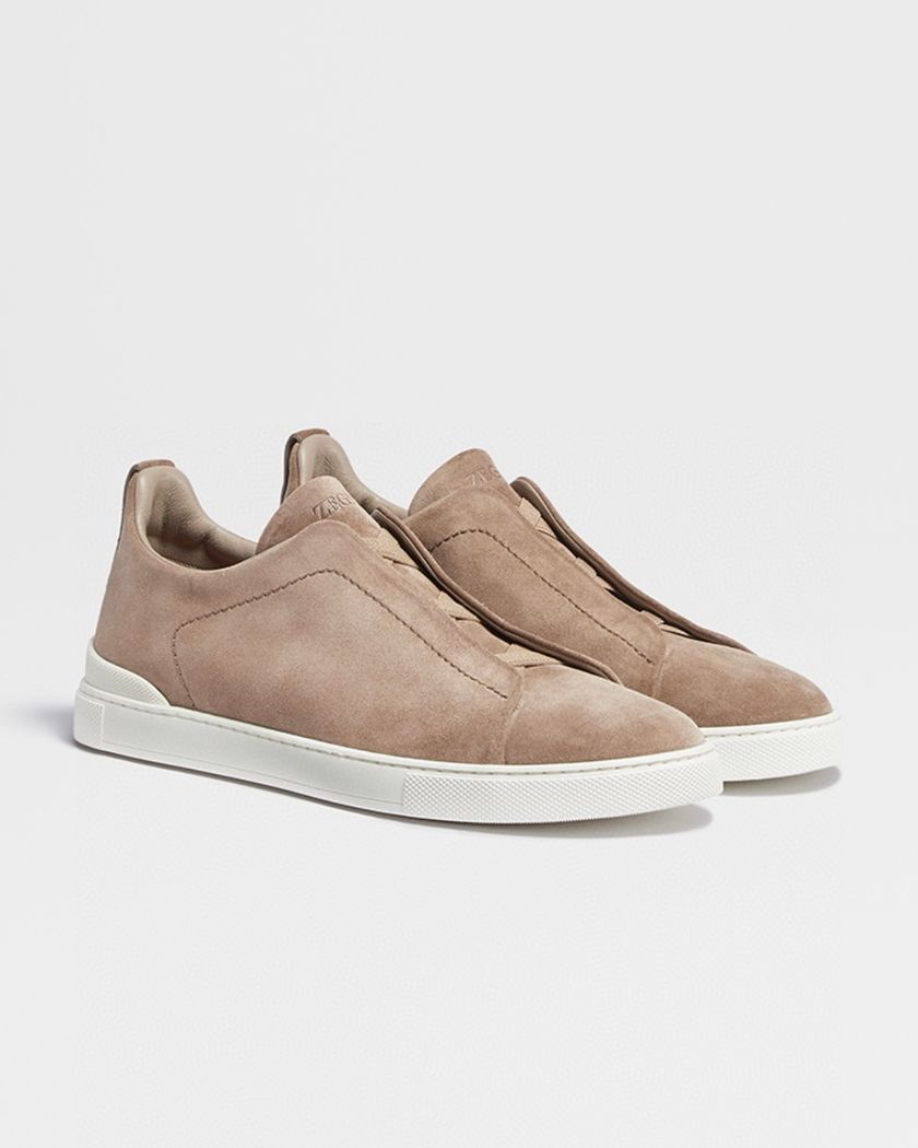Кеды Zegna Triple Stitch из замши