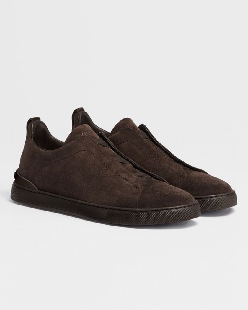Кеды Zegna Triple Stitch из замши