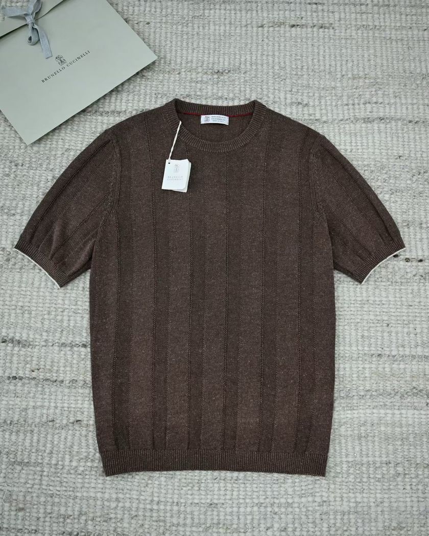 Футболка Brunello Cucinelli из льна и хлопка