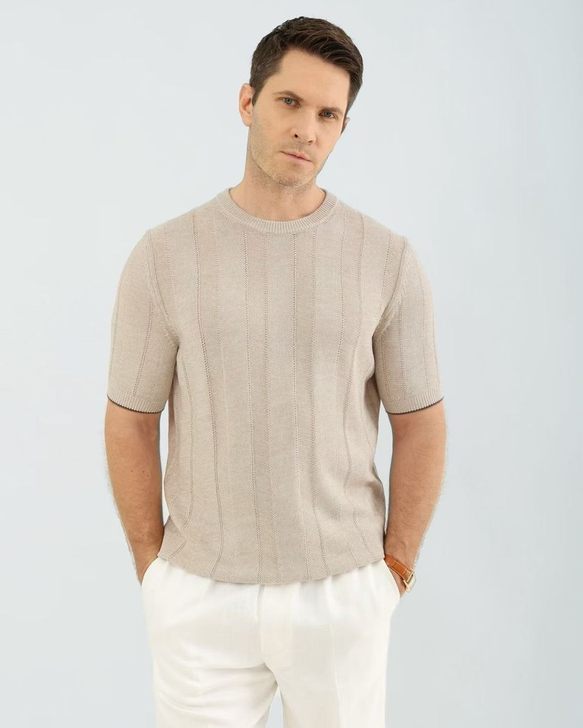 Футболка Brunello Cucinelli из льна и хлопка