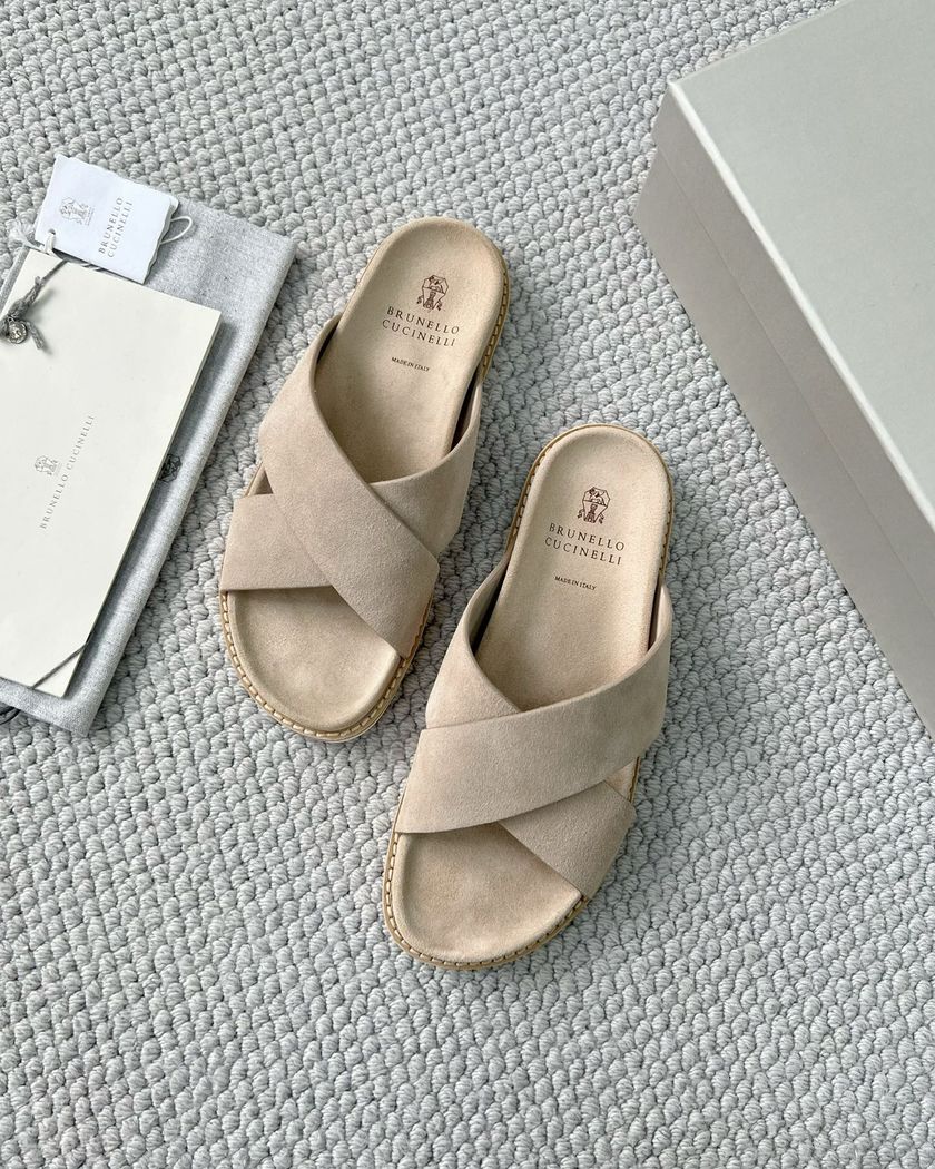 Шлёпанцы Brunello Cucinelli из замши