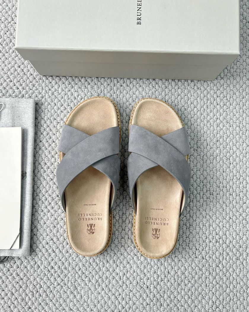 Шлёпанцы Brunello Cucinelli из замши