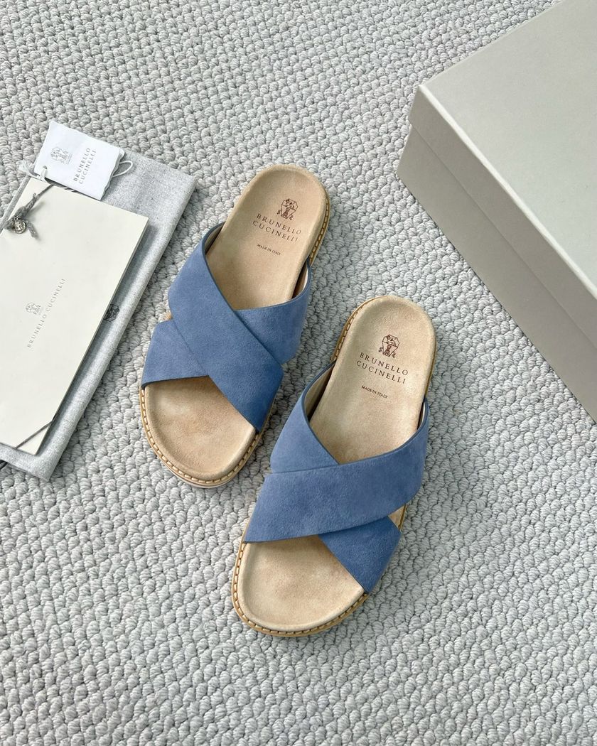 Шлёпанцы Brunello Cucinelli из замши