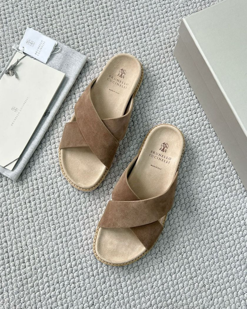 Шлёпанцы Brunello Cucinelli из замши