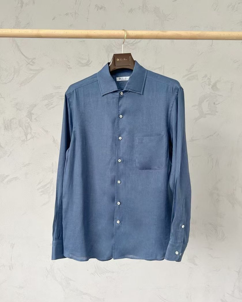 Рубашка Loro Piana из льна с длинными рукавами