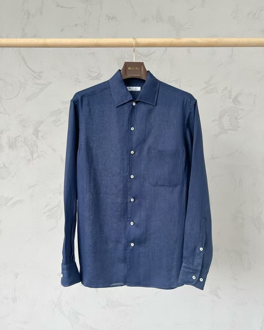 Рубашка Loro Piana из льна с длинными рукавами