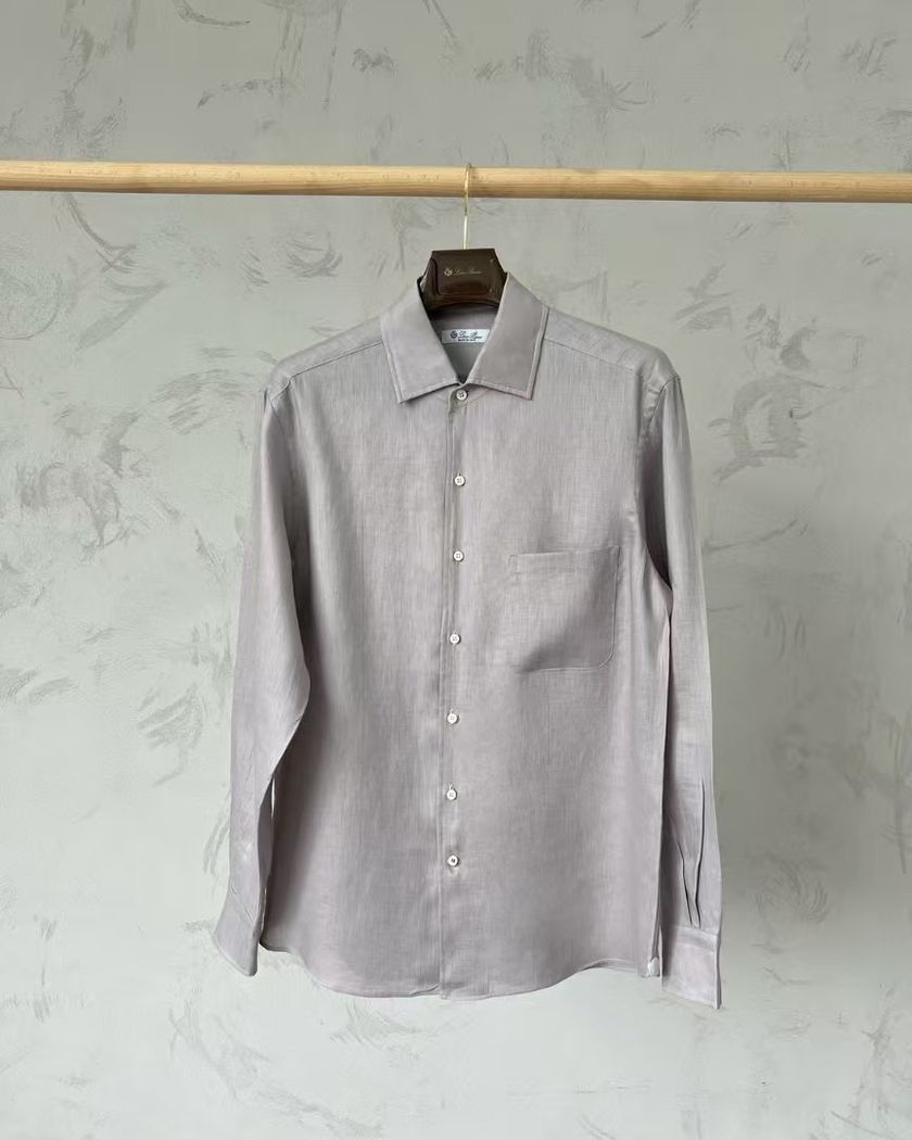 Рубашка Loro Piana из льна с длинными рукавами
