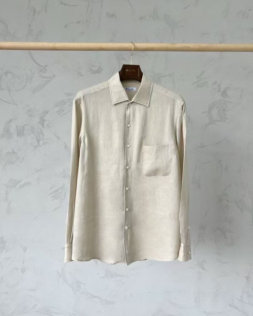 Рубашка Loro Piana из льна с длинными рукавами