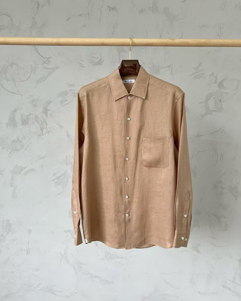 Рубашка Loro Piana из льна с длинными рукавами