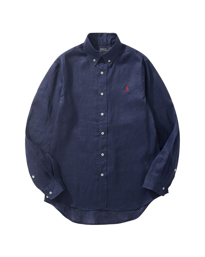 Рубашка Ralph Lauren из льна с длинными рукавами