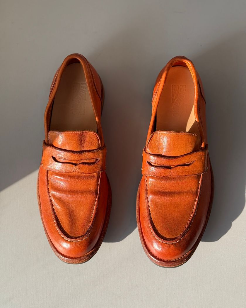 Лоферы Ferragamo из кожи с винтажным эффектом